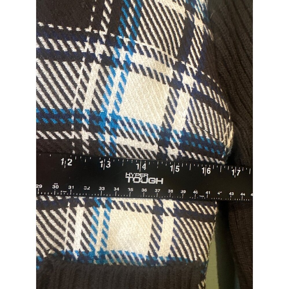 Piper & Blue Women Size L Hooded Plaid Sweater Y2K Retro Bohemian streetwear - Picture 6 of 6